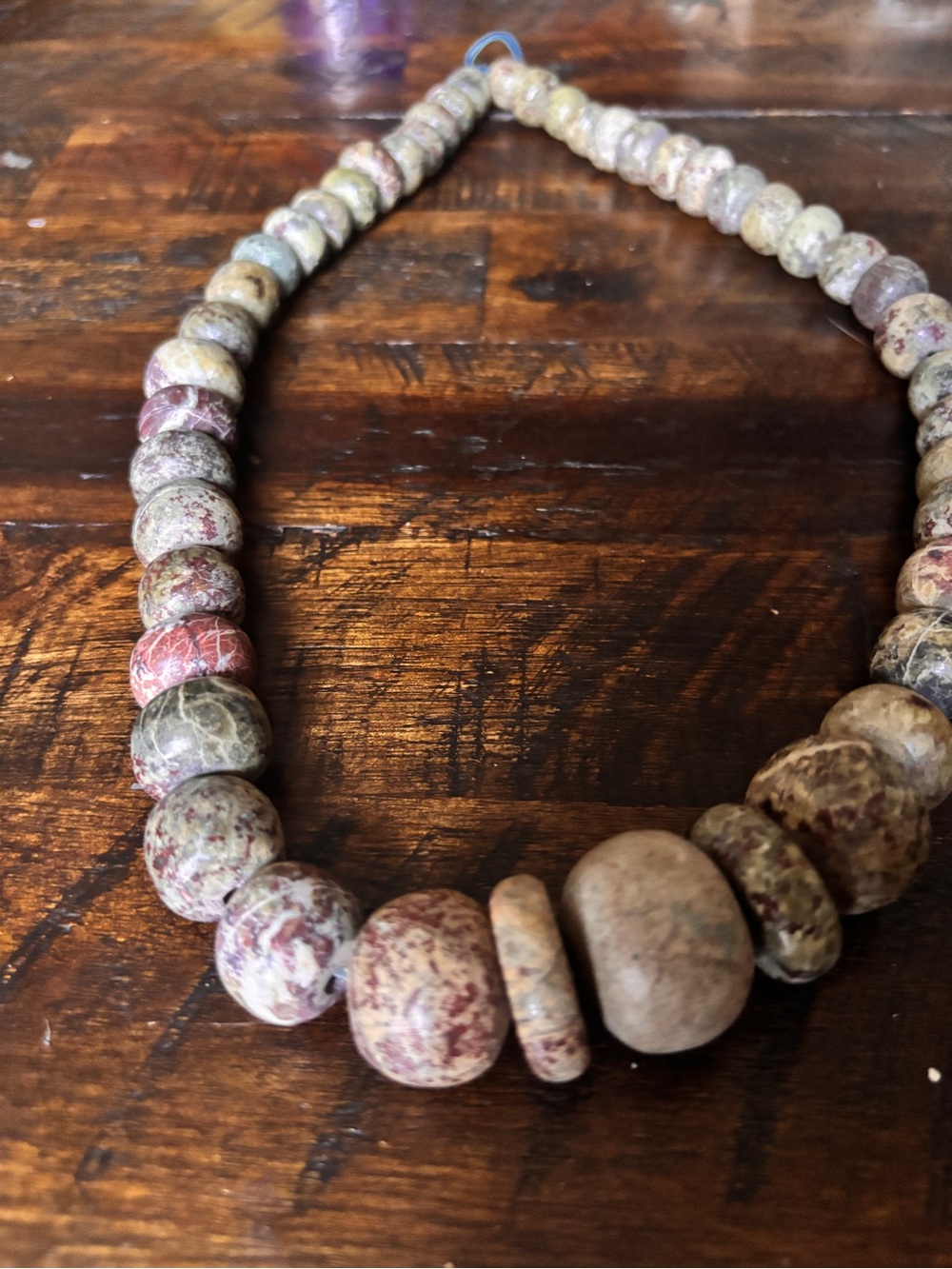 Natural Stone Bead Necklace in Earthy Tones - Picture 2 of 6